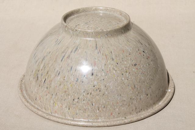 vintage TexasWare melmac confetti splatter mixing bowl, Texas Ware melamine