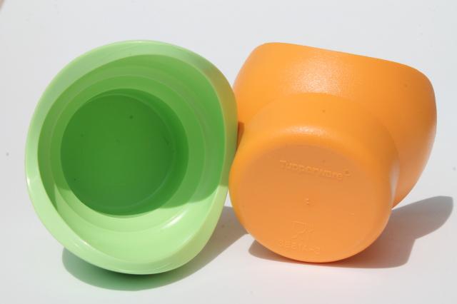 vintage Tupperware impressions pastel plastic egg cups, set of 16 eggcups