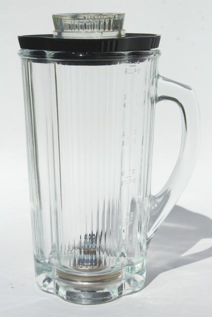 vintage Waring cloverleaf blender jar w/ lid & blade, replacement parts