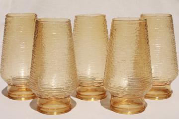 vintage amber glass hurricane shades for retro hanging lamp chandelier light, Soreno honey gold