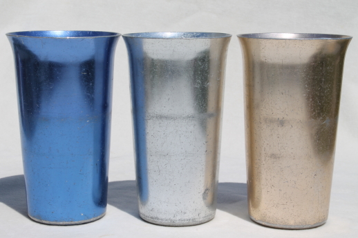 Vintage 12 Perma Hues Anodized Spun Aluminum Tumblers Cup