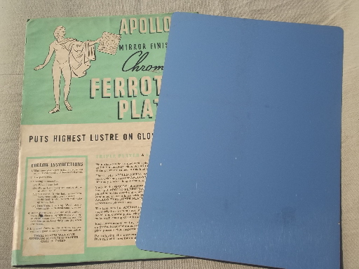 Vintage Apollo ferrotype plates, chrome plated steel mirror sheets, lot of 4