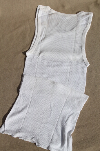 Vintage Arrow Decton undershirts in original package, mens small ribbed tank athletic shirts