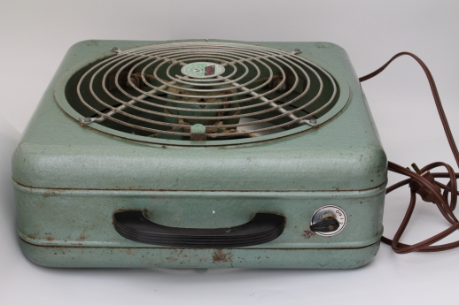 Vintage Atlas Aire box fan, machine age industrial floor or window fan