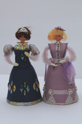 Vintage beaded doll collection, big lil' missy dolls, 8" tall beaded dolls