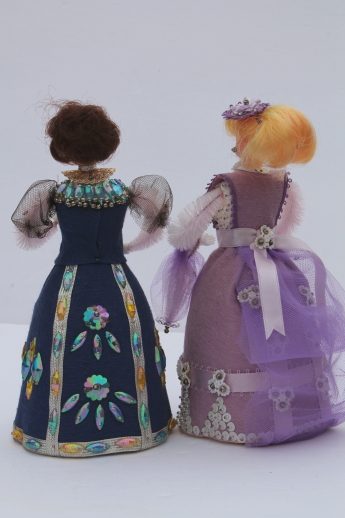 Vintage beaded doll collection, big lil' missy dolls, 8" tall beaded dolls