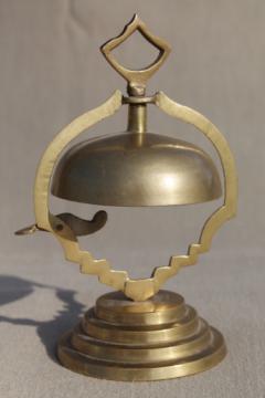 Vintage brass store counter bell / hotel desk bell, service or reception bell