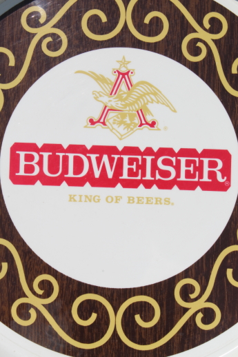 Vintage Budweiser tray, retro 70s collectible beer advertising