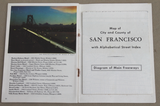 Vintage California road map lot, San Francisco & Los Angeles 1960s maps