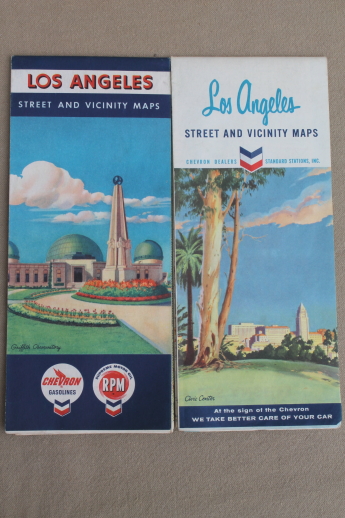 Vintage California road map lot, San Francisco & Los Angeles 1960s maps