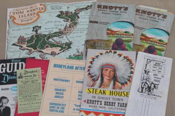 Vintage California tourist brochures, Disneyland, Knott's Berry Farm 1960s 70s