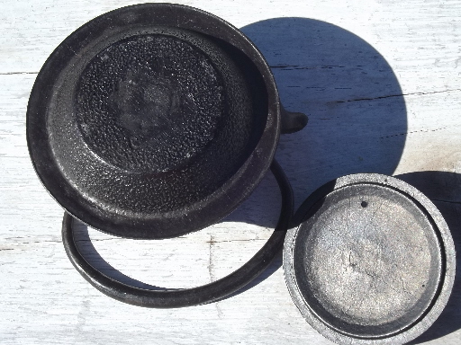 Vintage cast iron teapot, small unmarked tree tetsubin kettle tea pot