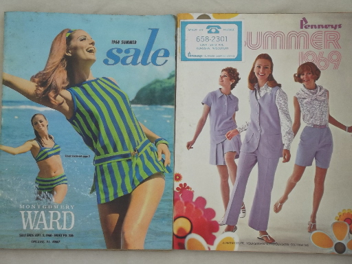Vintage catalog lot, retro late 60s  Penneys & Wards sale catalogs