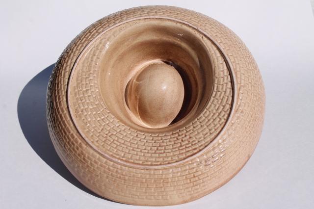 vintage ceramic chip & dip bowl - cowboy hat for corn chips & salsa, nachos