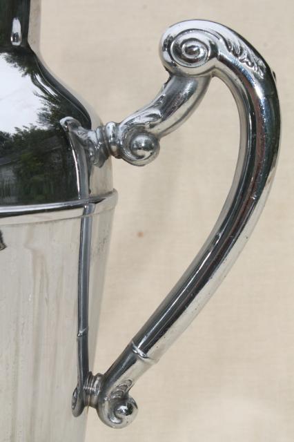 vintage chrome plated cocktail pitcher, martini drinks mixer shaker for art deco bar