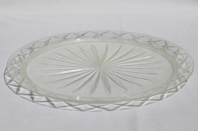 vintage clear plastic cake cover & plate, doubles as salad bowl / sandwich tray