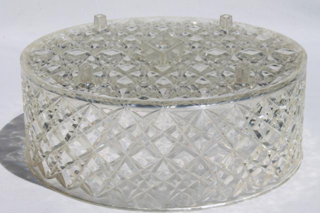 vintage clear plastic cake cover & plate, doubles as salad bowl / sandwich tray