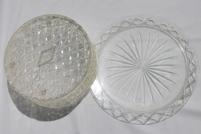 vintage clear plastic cake cover & plate, doubles as salad bowl / sandwich tray