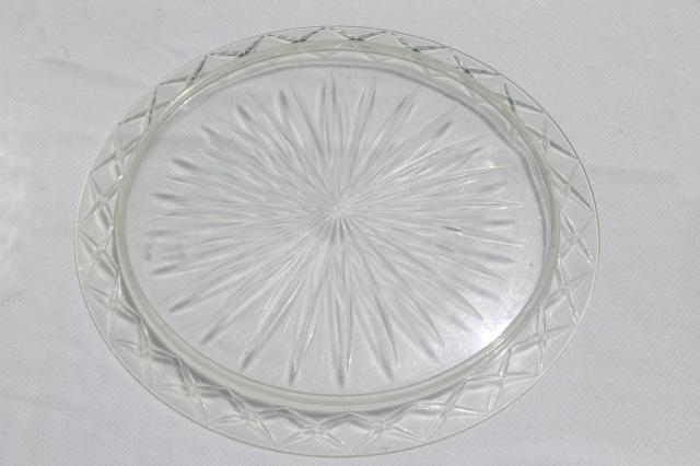 vintage clear plastic cake cover & plate, doubles as salad bowl / sandwich tray