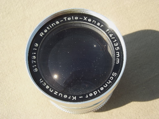 Vintage Compur Retina-Tele-Xenar 135mm telephoto lens for Kodak camera, Germany