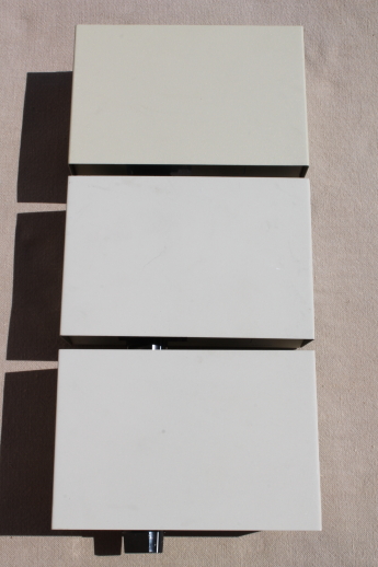 Vintage computer data transfer switches for Sub D 9 pin ports, lot of 3 switches w/ 4 ports each