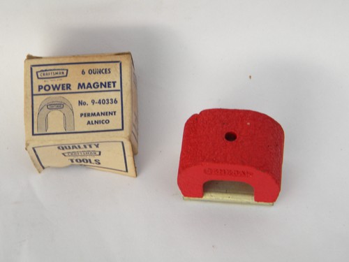 Vintage Craftsman ALNICO permanent horseshoe magnet orig. box