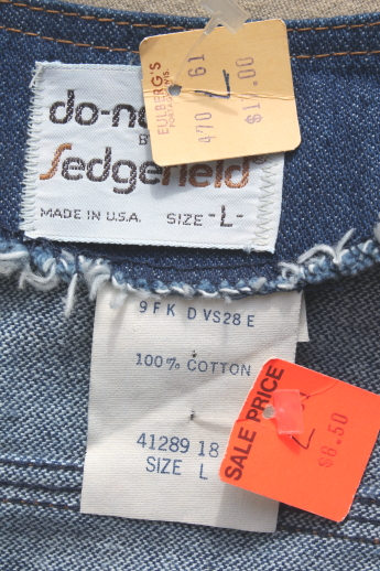 Vintage deadstock blue jeans denim vest mens size large, farmer / rancher vest