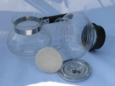 Vintage deco glass & bakelite vaculator vacuum drip coffee pot Pyrex/Silex