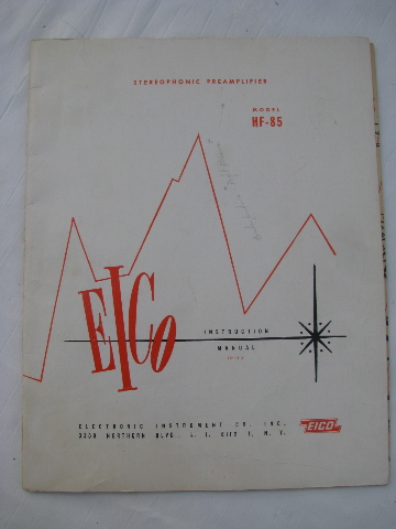 Vintage EICO HF-85 vacuum tube preamplifier/preamp with original manual