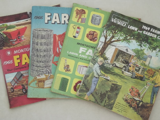 Vintage farm catalogs lot, Montgomery Wards books from 1965, 66, 68, 69