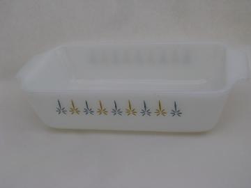 Vintage Fire-King Candle Glow Candleglow Anchor Hocking glass loaf pan