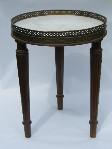 Vintage florentine style Italian marble topped plant stand / end table