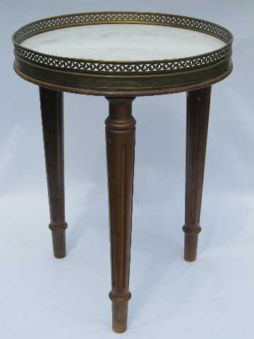 Vintage florentine style Italian marble topped plant stand / end table