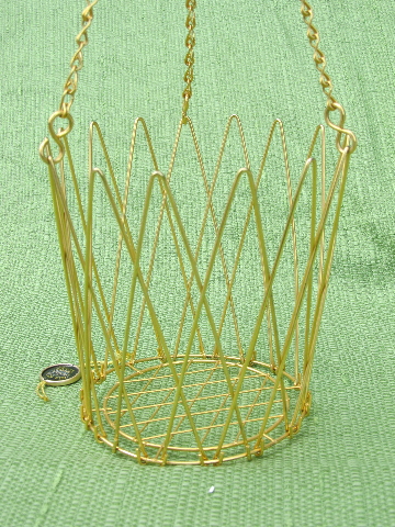 Vintage French wire kitchen produce basket, original tags France