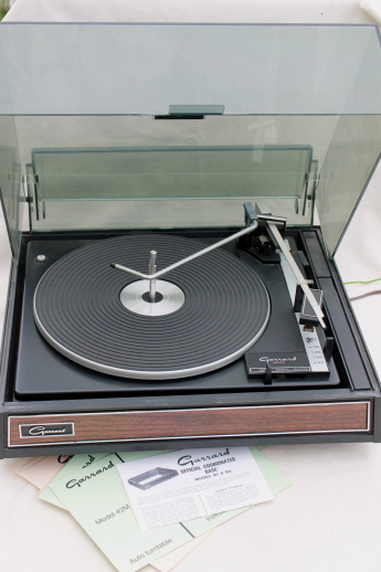 Vintage Garrard automatic turntable 42M, working record player w/ paperwork