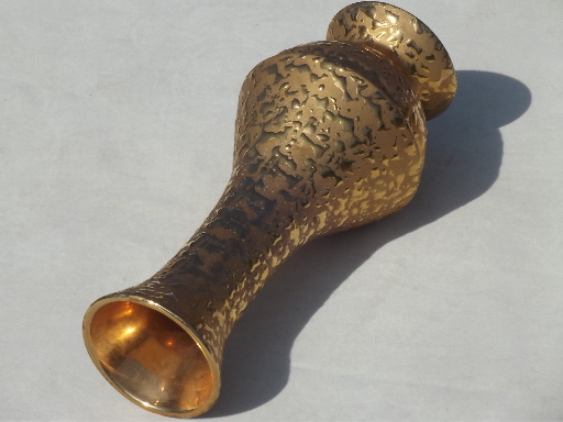 Vintage gold encrusted china vase, Dixon Art Studios weeping gold pottery