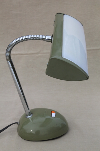 Vintage goose neck desk lamp, retro mid century adjustable desk light Japan