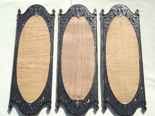 Vintage gothic / spanish colonial style triptych wall frames mirrors set
