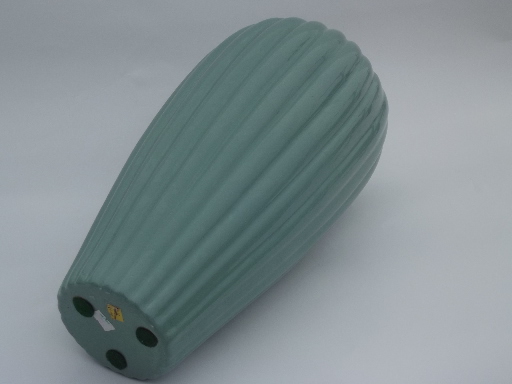 Vintage Haeger art pottery huge floor vase urn, ocean grey-green color