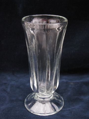 Vintage ice cream soda, float or parfait glasses, heavy ribbed glass