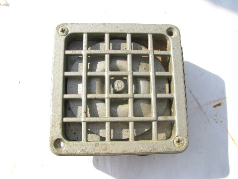 Vintage industrial machine-age electric horn, hot rod