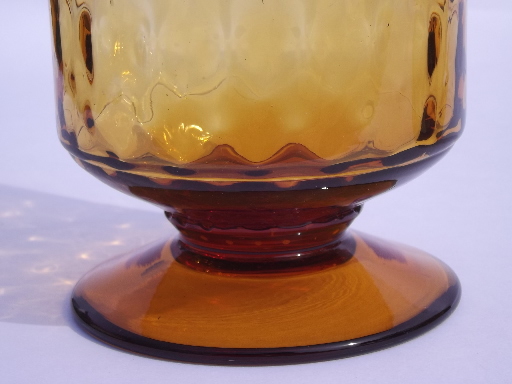 Vintage Italian art glass, large amber glass apothecary bottle / canister jar