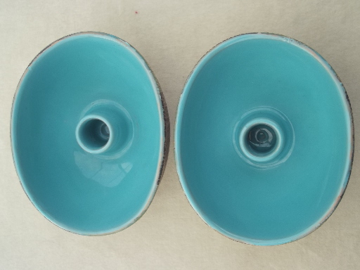 Vintage Italian art pottery bowl & candle holders, Raymor Italy Bitossi?