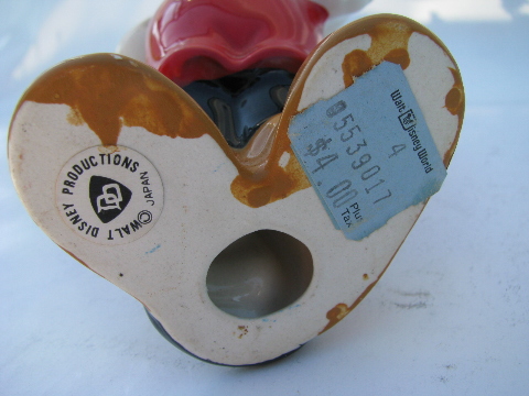Vintage Japan ceramic Mickey Mouse, Disney paper label