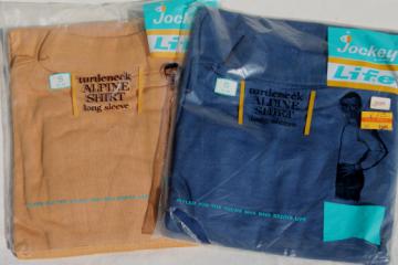 Vintage Jockey Life turtleneck alpine shirts mens size small, 80s new old stock