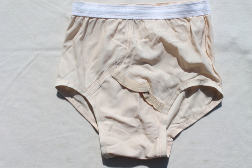 Vintage Jockey nude nylon tricot briefs size 30 undershorts, 80s new old stock underwear