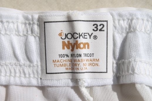 Vintage Jockey nylon tricot briefs size 32 undershorts, 80s new old stock underwear