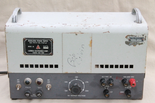 Vintage Lambda  variable AC to DC power supply, regulated power supply 100 to 200 VDC