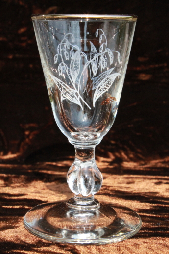 Lily Valley Glass, Wine Glass Vintage