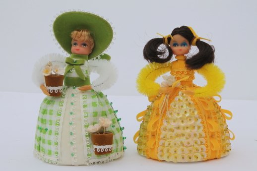 Vintage Li'l Missy beaded doll collection, garden belles, bride & flower girls dolls